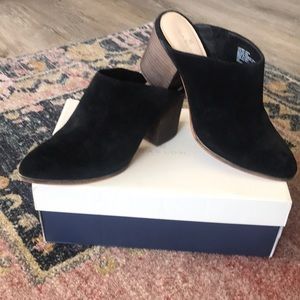 Caslon black suede mules with block heal for comfort. Worn twice. Size 8.5